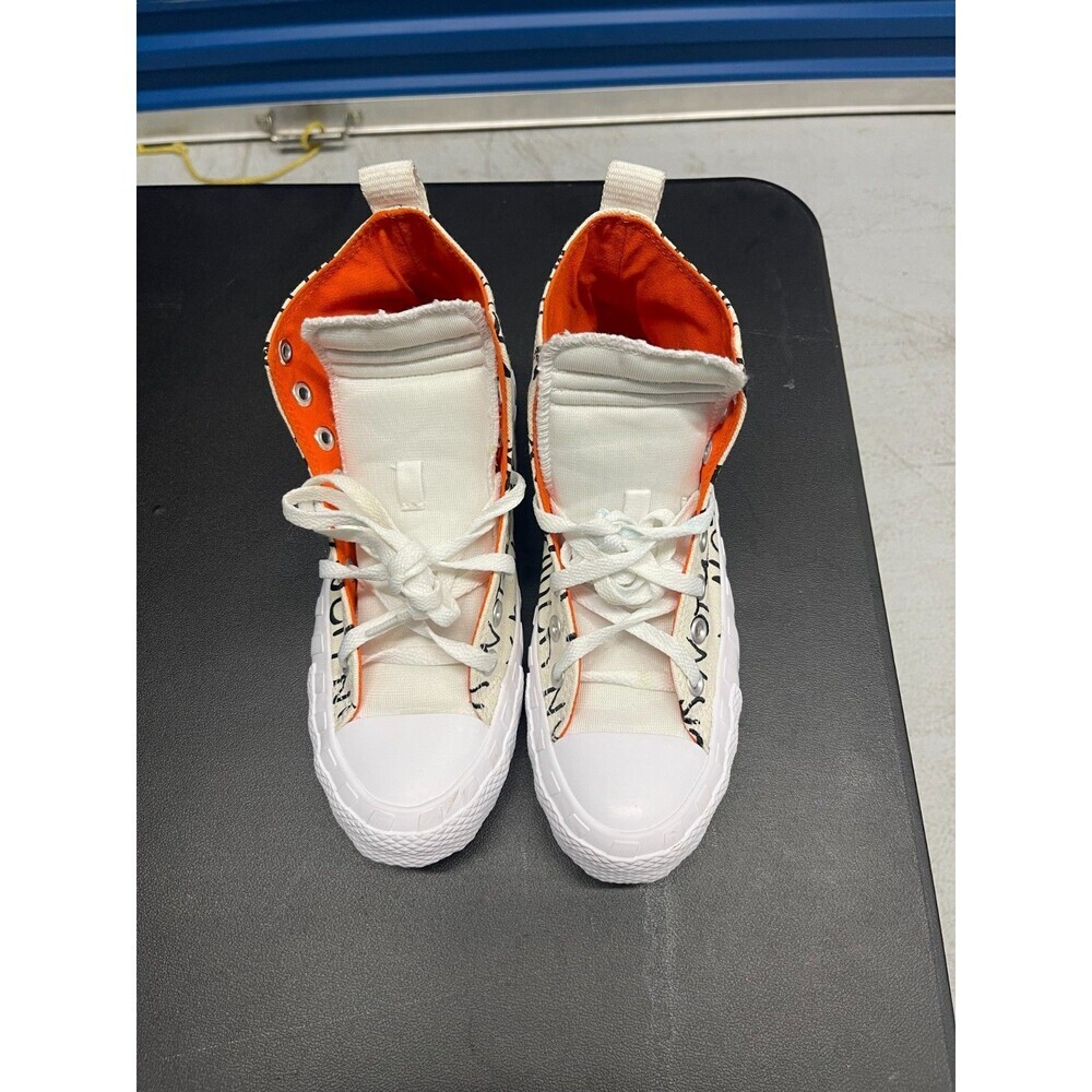 Size 6.5 - Converse Chuck Taylor All Star High Top White & Orange.
